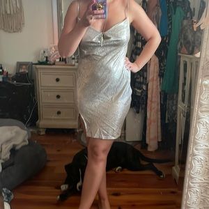 Nasty Gal gold shimmer dress- 8